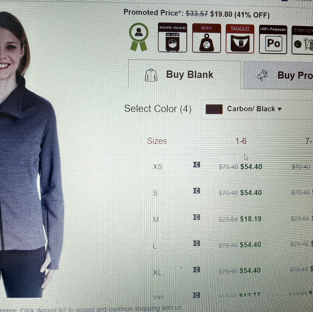 Copy - Women's Black Sweatet Jacket - Picture 5 of 6